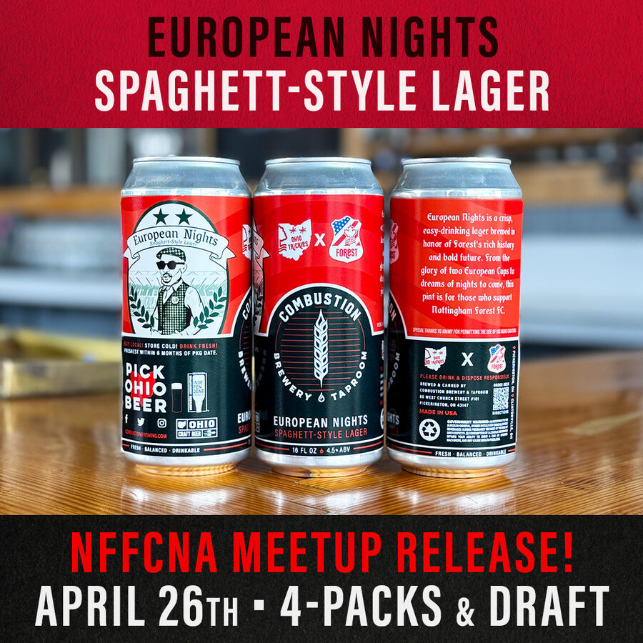 European Nights, a Spaghett-style lager Combustion brewed for the meetup